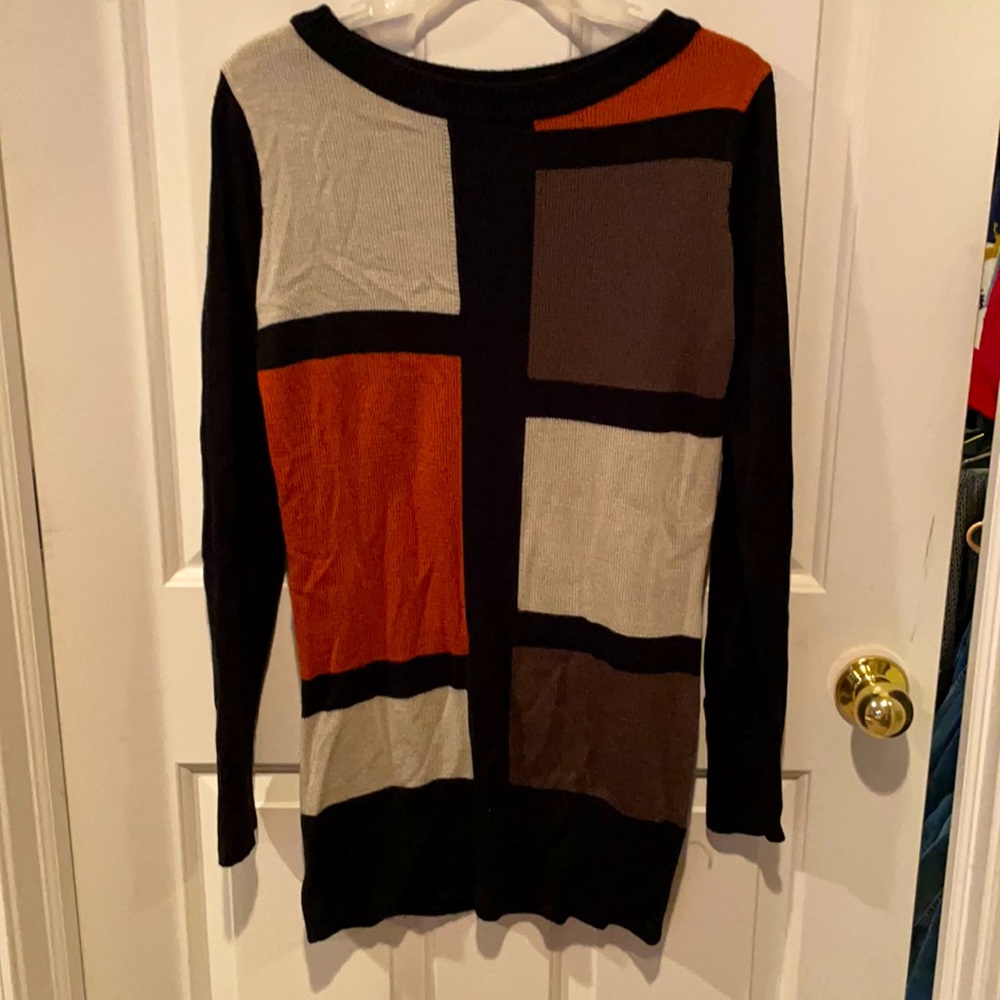 Suzy Shier Sz Large Colorblock Sweater Dress